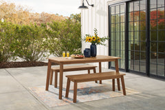 Janiyah Outdoor Dining Table with 2 Benches