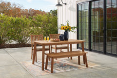 Janiyah Outdoor Dining Table with 2 Chairs and Bench