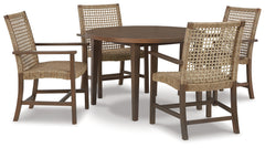 Germalia Outdoor Dining Table with 4 Chairs