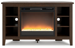 Camiburg Corner TV Stand with Electric Fireplace