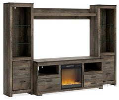 Trinell 4-Piece Entertainment Center with Electric Fireplace