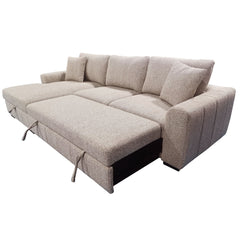 Gareth - Sofa, Left Chaise, Bed & Storage - Taupe