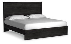 Belachime - King Panel Bed - Charcoal - Wood