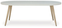 Seton Creek - Oval Dining Table With Umb Opt - White