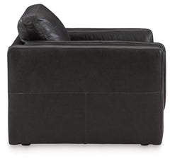 Amiata - Chair And A Half - Leather Match - Onyx