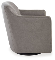 Bradney - Swivel Accent Chair - Leather Match - Fossil