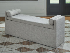 Galliden - Large Upholstered Dining Room Bench - Beige