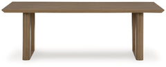 Serene Bay - Rectangular Dining Table With Umbrella Option - Dark Brown