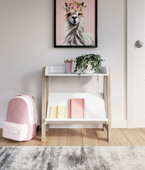 Blariden - Small Bookcase - White / Tan