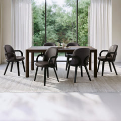 Advik/Celest - 7 Piece Dining Set - Mocha / Black