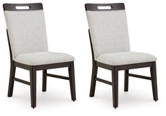Neymorton - Dining Upholstered Side Chair (Set of 2) - Light Gray / Brown