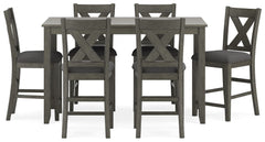 Caitbrook - Rect Drm Counter Table Set (Set of 7) - Gray