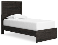 Belachime - Twin Panel Bed - Charcoal - Wood