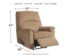 Nerviano - Zero Wall Recliner - Fabric - Mocha