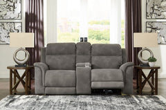 Next-Gen Durapella - Pwr Rec Loveseat/Con/Adj Hdrst - Microfiber - Slate