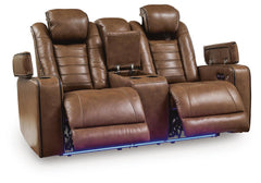 Gruaro - Power Reclining Loveseat With Console / Adjustable Headrest - Amber