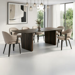 Bazul/Freya - 7 Piece Dining Set - Mocha / Toffee