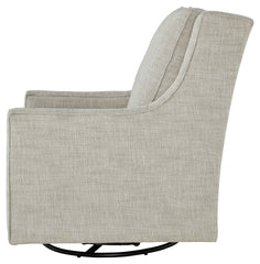 Kambria - Swivel Glider Accent Chair - Fabric - Fog