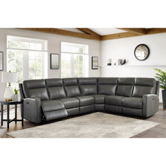 Modena Top-Grain Leather Power Reclining Sectional