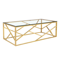 Carole Glass Coffee Table: Gold