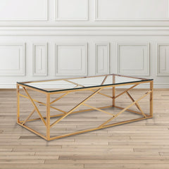 Carole Glass Coffee Table: Gold
