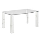 James Dining Table: Polished Steel Legs