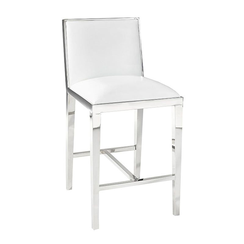 Emario White PU Fabric Kitchen Counter Chair