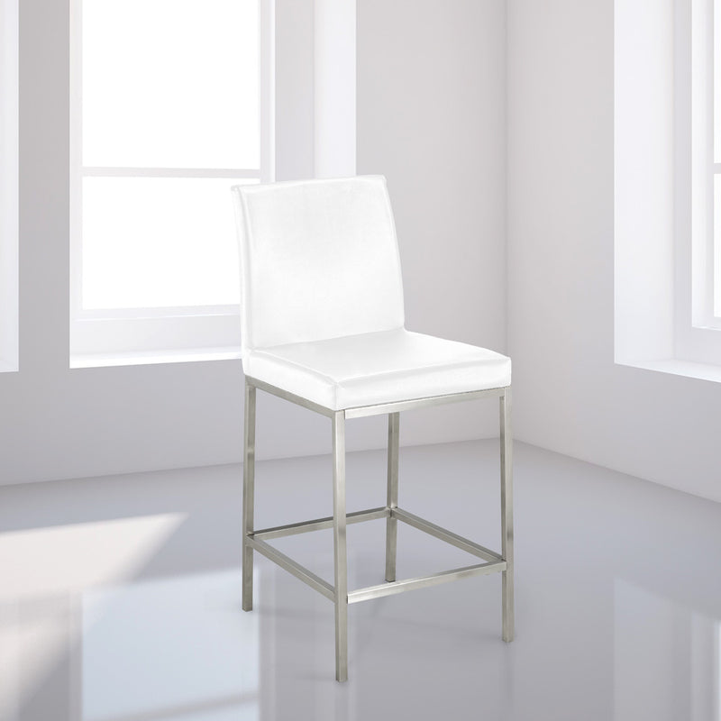 Havana White Leatherette Counter Chair