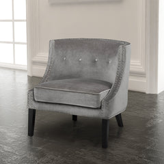 Lucy Grey Velvet Chair