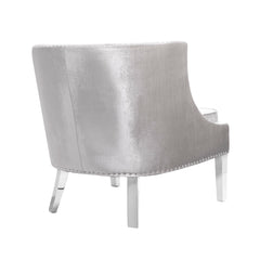 Lucy Grey Velvet Steel Chair