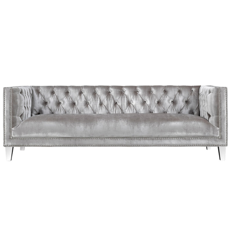 Barcelona Grey Velvet Sofa