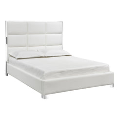 Blair White Leatherette Queen Bed
