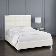 Blair White Leatherette Queen Bed