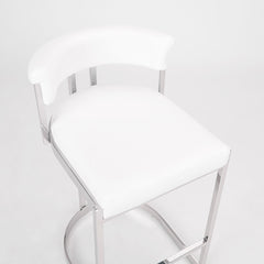 Corona White PU Fabric Kitchen Counter Chair