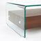 Bent Glass Coffee Table with Wood Shelves