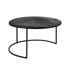 Iron Round Coffee Tables: Black