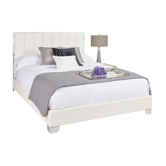 Uriel Queen Bed - White Leatherette
