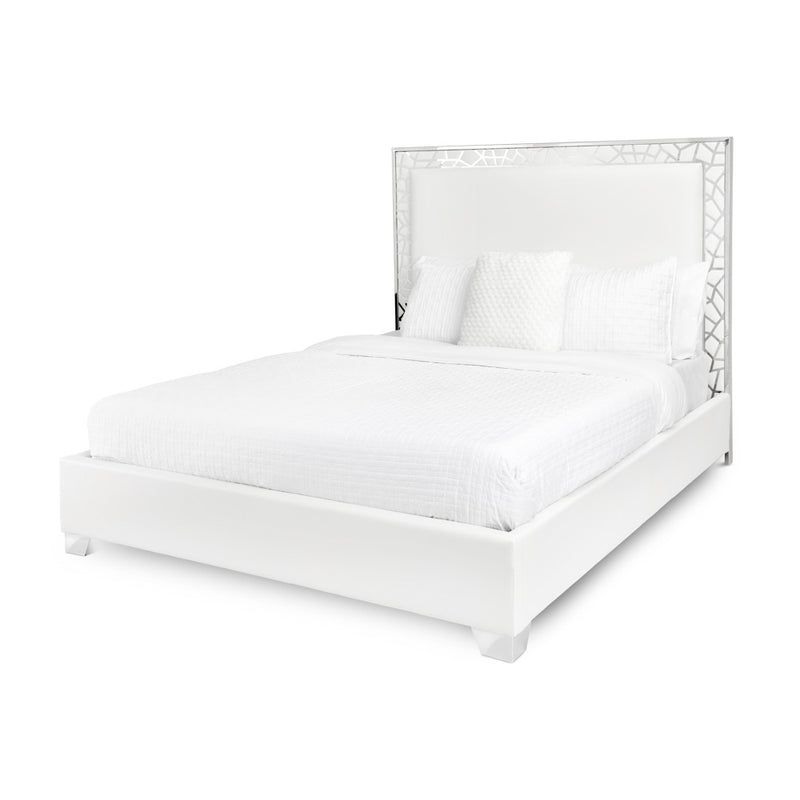Wellington White Leatherette King Bed