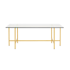 Ida Glass Top Coffee Table: Gold