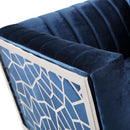 Conrad Accent chair: Blue velvet