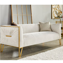 Truro Sofa Matt Gold Steel with Vanilla Fabric