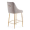 Victoria Counter Stool: Taupe Velvet and Gold