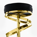 Glam Bar Stool: Black Velvet Polished Gold Frame