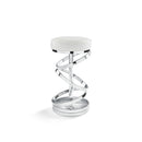 Glam Counter Stool: White Aspen Leatherette Polished Silver Frame