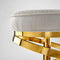 Glam Bar Stool: Ivory Linen Gold Frame