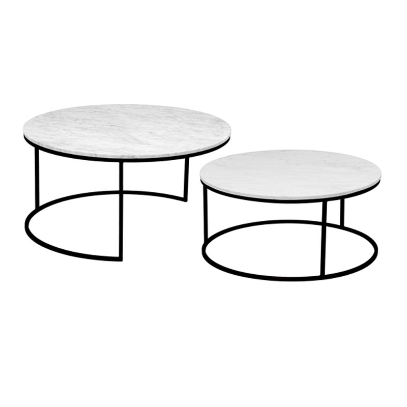 Amelia Nesting Coffee Tables: Black (Set of 2)