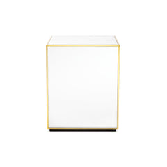 Mirror Cube Side Table: Antique Gold