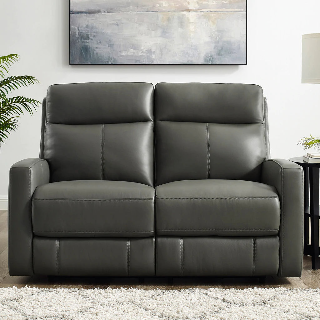 Crosslin leather power reclining discount loveseat