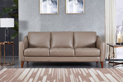 Amber Top-Grain Leather 3-Piece Sofa Set