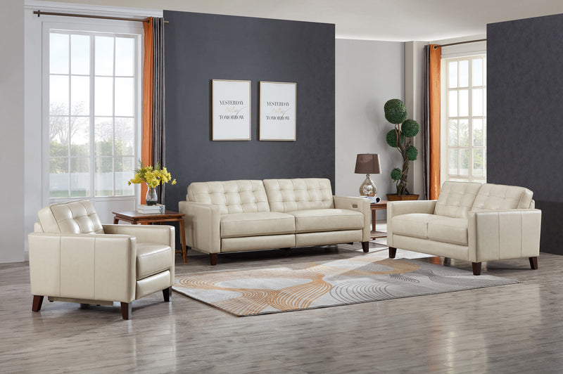 George Top-Grain Leather 3-Piece Power Reclining Sofa Set